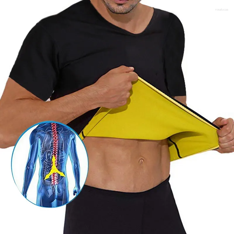 Men's Body Shapers Thermal Shaper Slimming Shirt Compression Sports Neoprene Waist Trainer Slim Vest T-Shirt