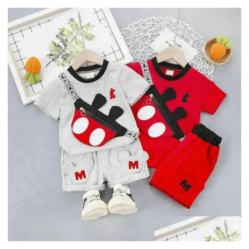 Kleding Sets 2023 Zomer Babykleertjes Pak Kinderen Mode Jongens Meisjes Cartoon T-shirt Shorts 2 Stks/set Peuter Casual Kids drop Del Dhdbi