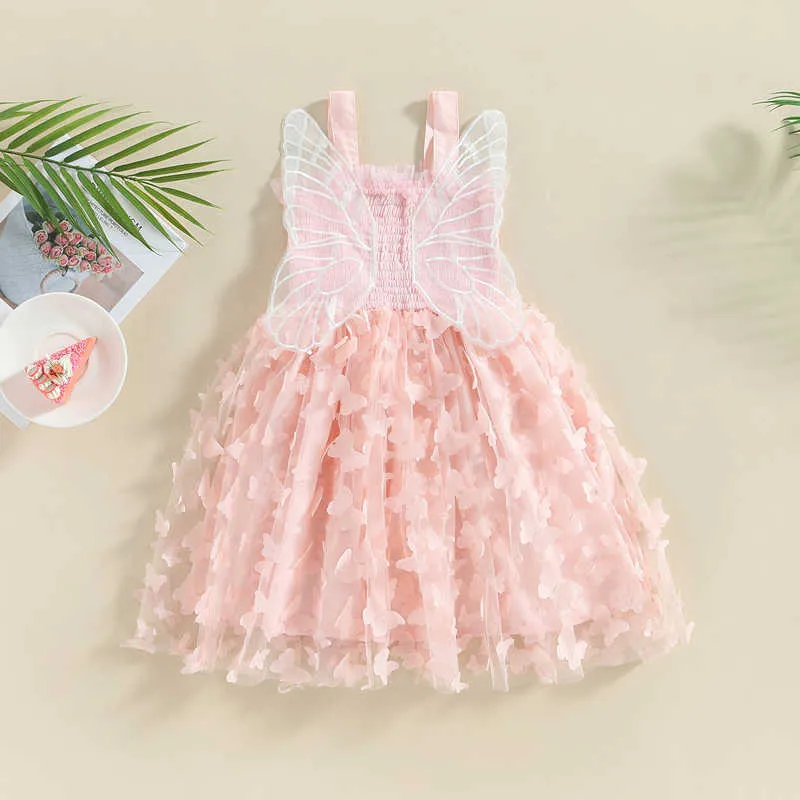 Girl's Dresses ma baby 6m-4Y Princess Baby Girls Dress Toddler Infant Kid Baby Tulle Butterfly Wings Party Wedding Birthday Dresses For Girls