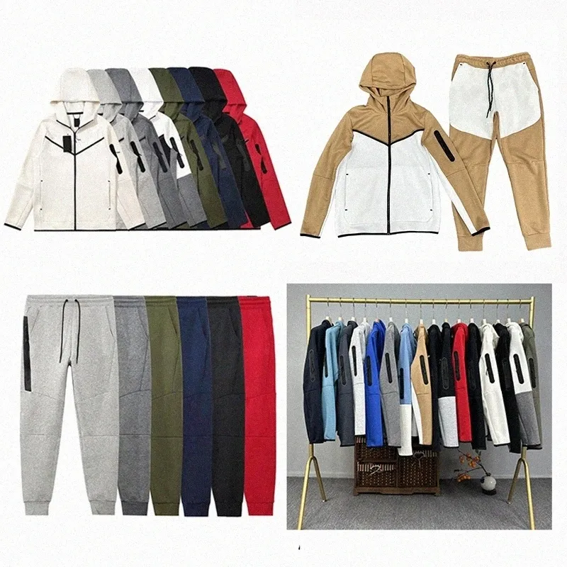 Gęste man sportowe bituetu z kapturem projektant Designer Tracksuit Pants Hoodie Mężczyzna Kobieta jogger spodnie dosty dna Techfleece