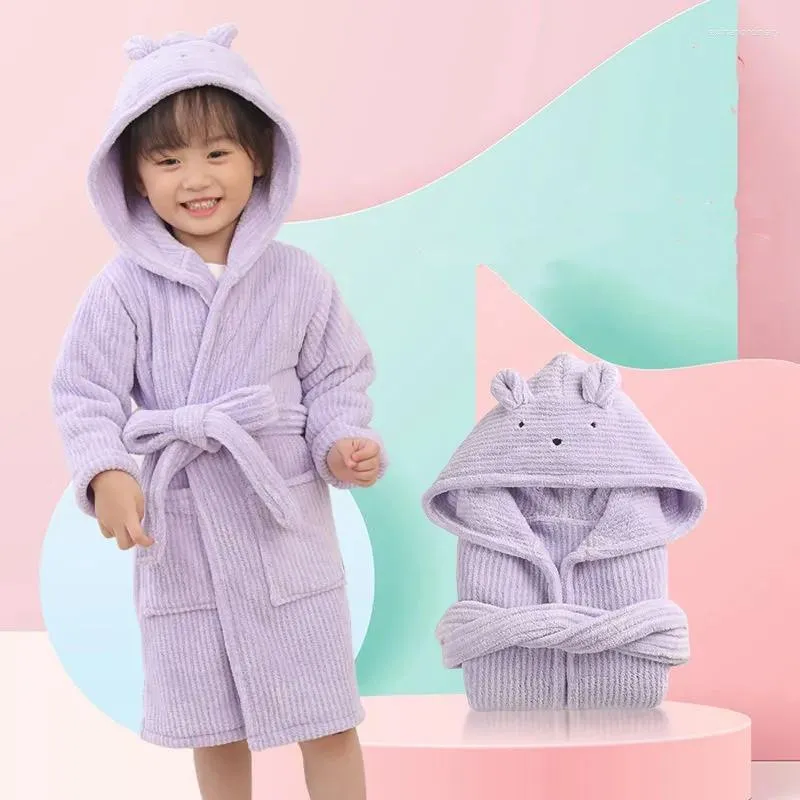 Полотенце детские халат для девочек -мальчика детская одежда Осенняя зимняя одежда для ванны с кепкой для сгущения ночная одежда пижамы