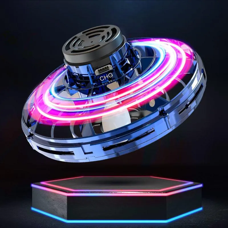 FlyNova UFO Fidget Spinner Speelgoed Kinderen Draagbare Vliegende Roterende Stralende LED-verlichting Release Xmas Flying Toy Gift DropZZ