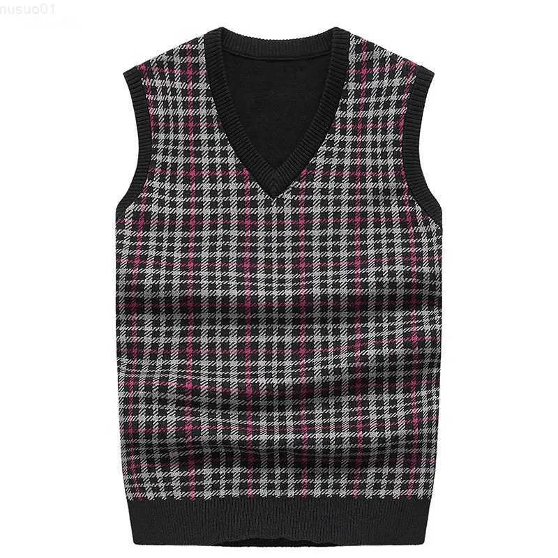 Men's Sweaters Men Wool Sleeveless Vest V-Neck Soft Patchwork Warm Slim Fit Quality No Yq Clothing Knitted Casual Male Brand Sweater Pull Homme L230719