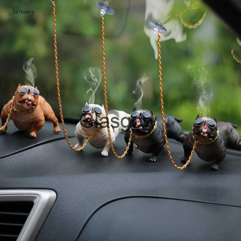 Decoraciones interiores Accesorios creativos para el automóvil Resina Bully Pitbull Perro Decoración interior para el automóvil Adorno para el tablero Moda Divertida Decoración linda para el automóvil x0718