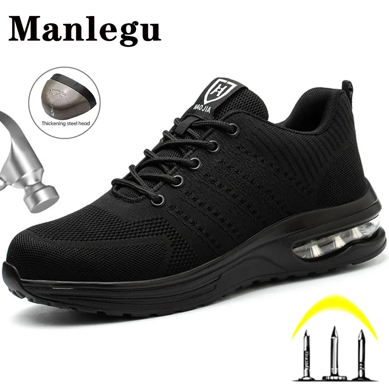 Zapatos de seguridad Zapatos de seguridad Hombres Mujeres Botas de seguridad en el trabajo Zapato con punta de acero A prueba de pinchazos Cojín de aire Zapatillas de trabajo Zapatos de trabajo de moda ligeros Unisex 230718