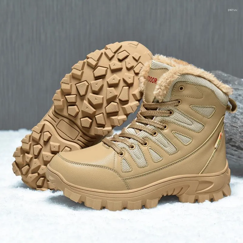 Laarzen IGxx Winter Bergbeklimmen Mannen Sneeuw Sneaker Warm Werken Mannen Schoeisel Waterdicht Grote Maat 6.5-13