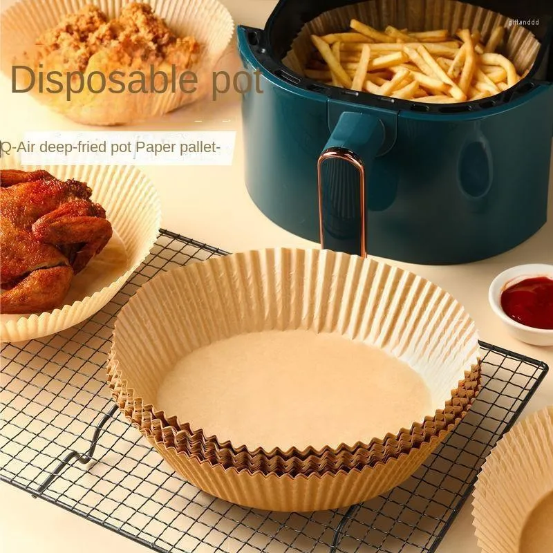 Outils de cuisson Friteuse à air Papier Tampon absorbant l'huile de qualité alimentaire Barbecue Ménage Alimentaire Huile de silicone Plaque ronde