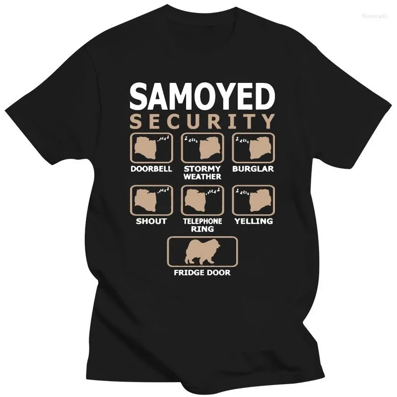 Erkek Tişörtleri Baskılı Tasarım T-Shirt Adam Harfleri Samoyed Köpek Güvenlik Evcil Hayvanları Sevgi Komik Tshirts Klasik Homme Hiphop Top