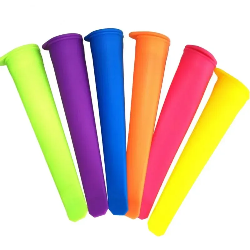 Silicone kitchen Tools DIY Popsicle Molds Ice Popping Maker Tube Tray freeze Mold with Lids Children Gift