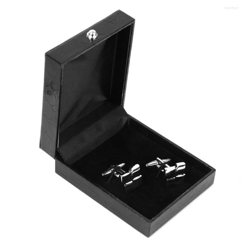 Sacchetti per gioielli Espositore per scatola regalo con fermacravatta in pelle PU nera