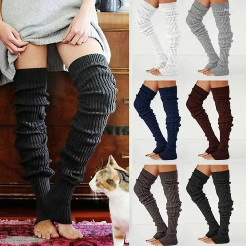 Frauen Socken Herbst Und Winter Einfarbig Gestrickte Strümpfe Weibliche Oberschenkel Sexy Lange Über Knie Wolle