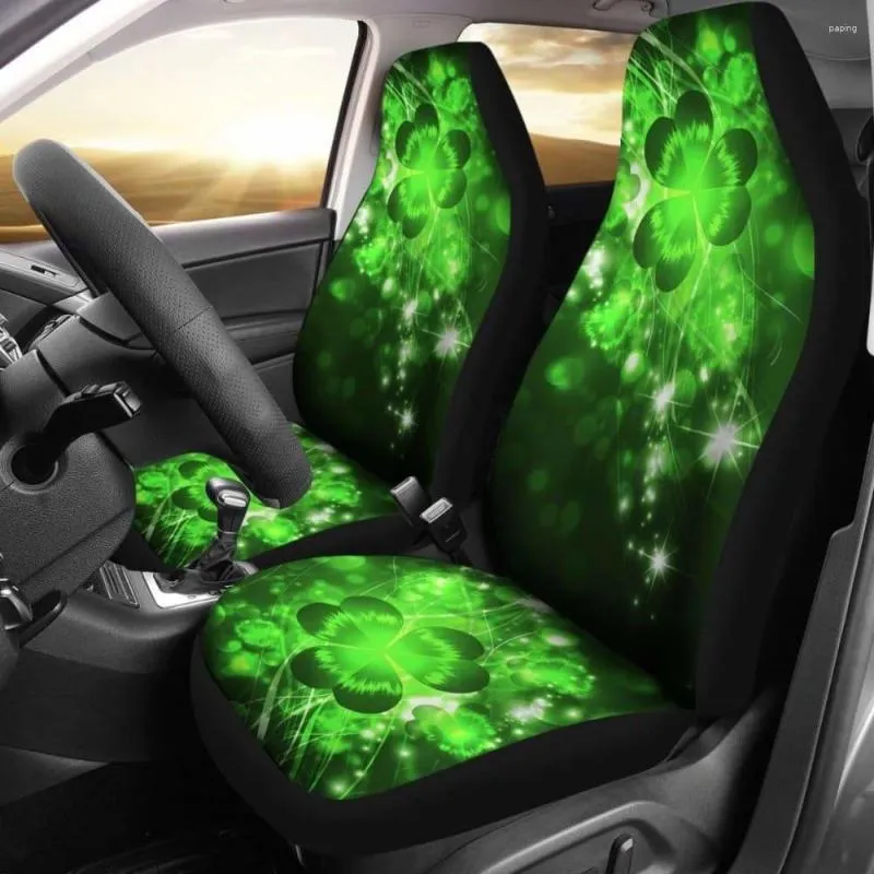 Capas para assento de carro Shamrock Irish Light Idéias incríveis para presentes 210202 Pacote com 2 capa protetora frontal universal