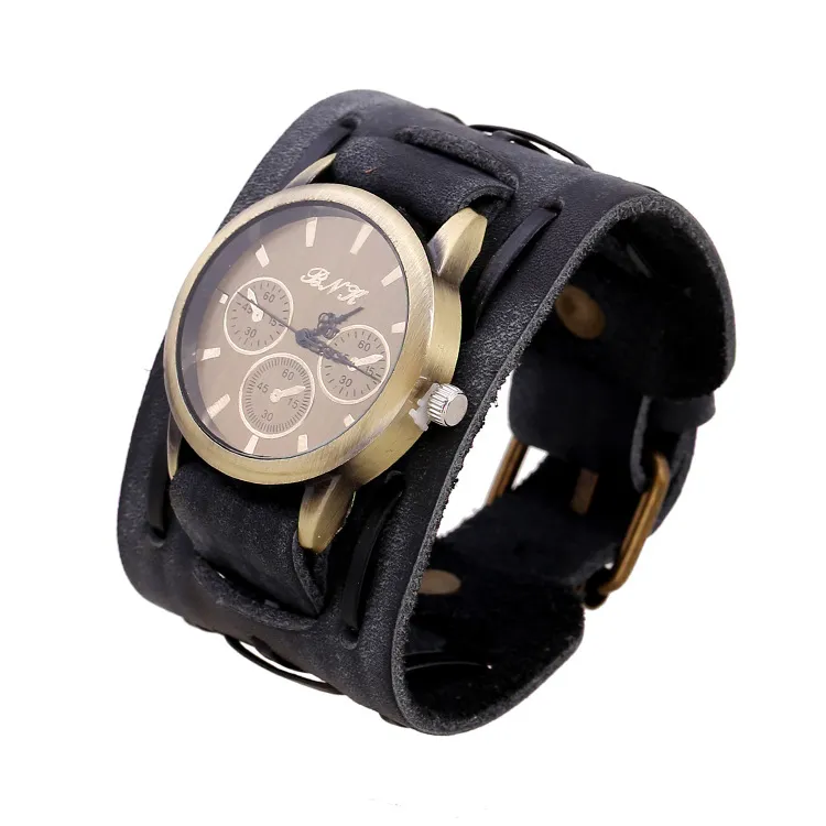Mens leather cuff watches for sale cheap