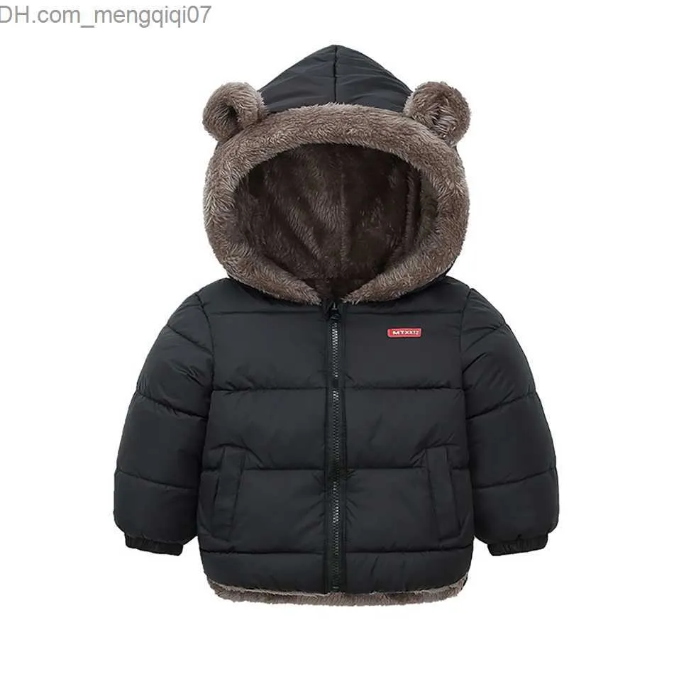 Manteau en duvet enfants coton épais manteau filles veste bébé hiver chaud manteau fermeture éclair à capuche vêtements garçons veste Z230720