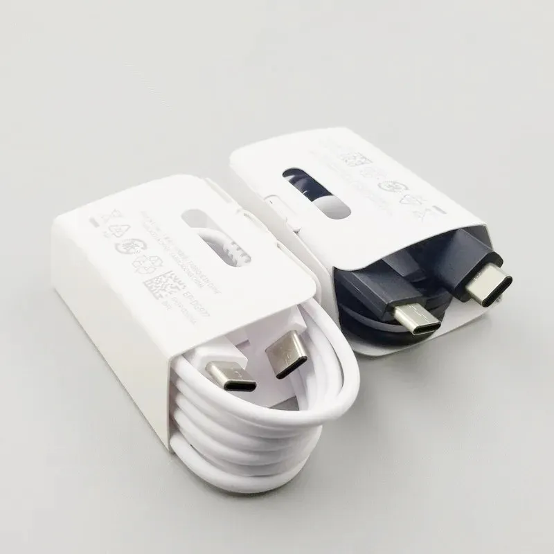 Orijinal OEM kalitesi 1m 3ft USB C Tip-C'ye Tip C Kablolar Samsung Galaxy S22 S21 S20 S10 S10 S8 S7 Not 10 Plus Destek PD Hızlı Şarj Kabloları