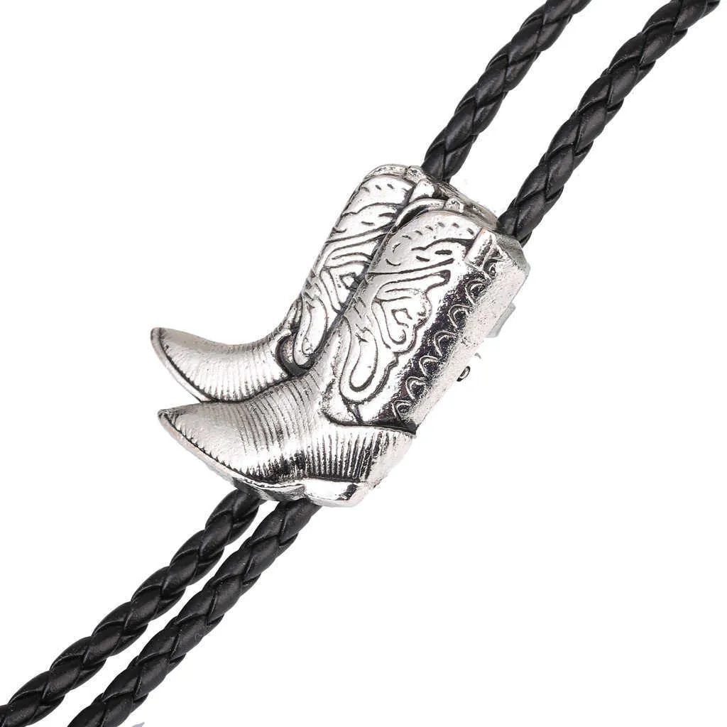 Bolo Ties Classic Riding boots bolo tie collar rope Pendant American Western cowboy bolo tie HKD230719