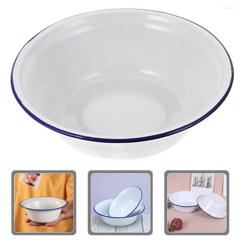 Ensembles de vaisselle Pot saindoux cuisine porte-soupe émail salade bassin pâte bol à mélanger bols sertissage décoratif ménage émail