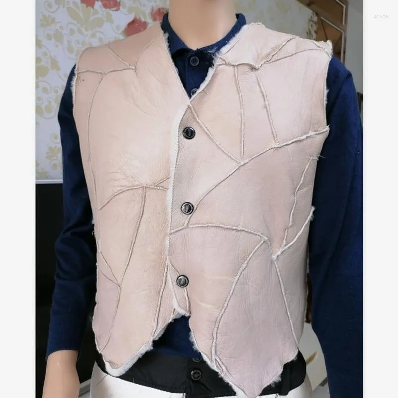 Gilets pour hommes avec gilet en peau de mouton en fourrure de mouton et gilet en peau de mouton en cuir pour femme