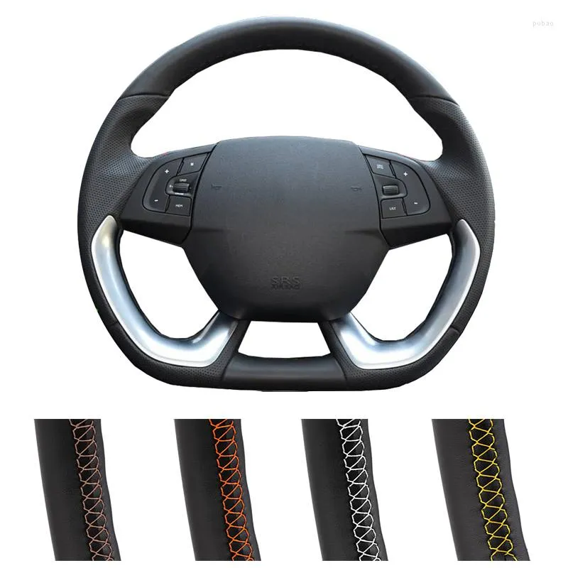Steering Wheel Covers DIY Customized Car Cover For DS5 DS 5 DS4S 4S Auto Artificial Leather Wrap