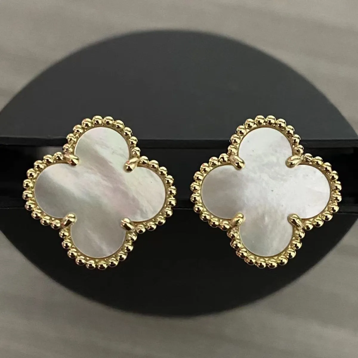 Brincos banhados a ouro 4/quatro trevo elegante brincos de orelha de luxo designer para mulheres hip hop joias de alta qualidade h