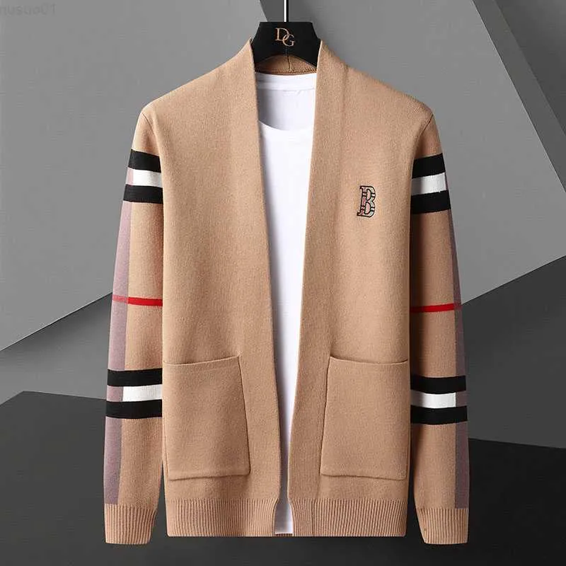 Herrtröjor 2022 Fall Winter Fashion Brand Cashmere Cardigan Men Soft Warm Cardigans Jacka Top Quality High End Mens Sticked tröja Rockar L230719