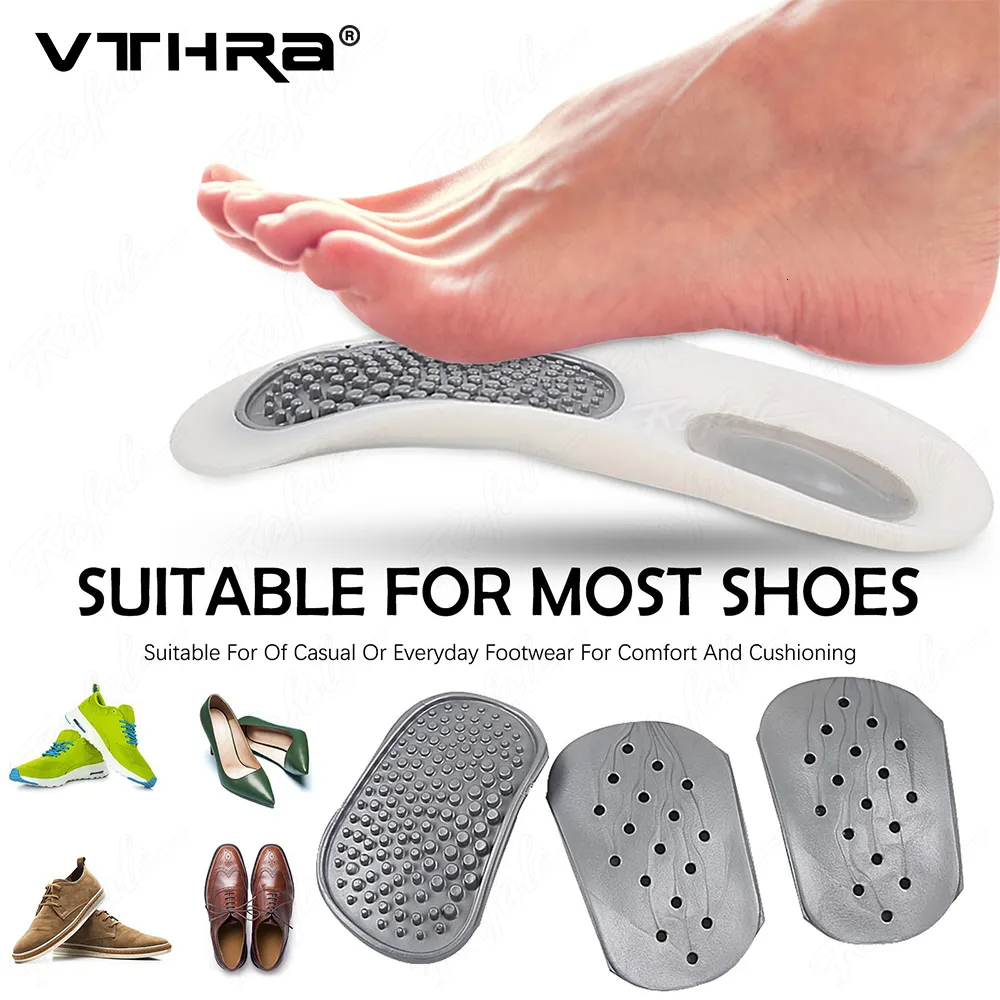 Shoe Parts Accessories VTHRA Practical Durable Flat Feet Knock Knees Plantar Ortics Inserts Breathable Arch Support Insole with 8 Correction Pad 230718