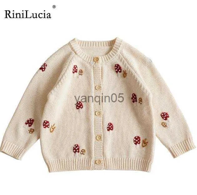 Pullover RiniLucia Kids Girls Cardigan Maglioni Primavera Autunno Neonati maschi manica lunga maglione di cotone giacca bambini vestiti a maglia top HKD230719