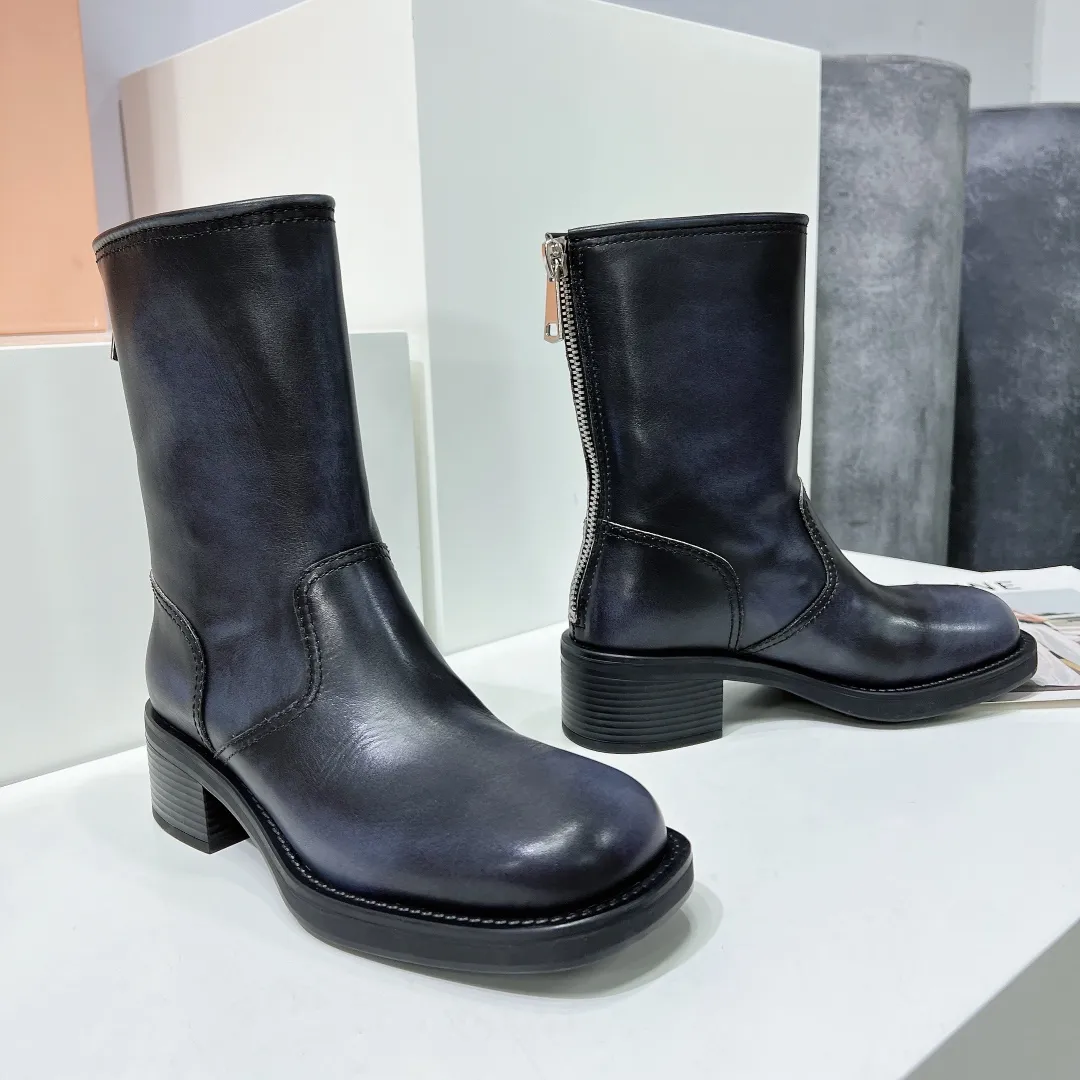 Ремень жгута прикрепленная ковша кожа кожаная пятка на Zip Knight Boots Square Toe Boнец