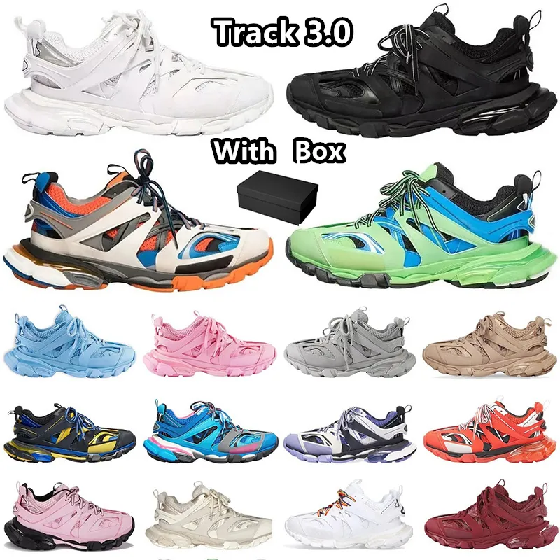 Marque 2023 Track 3.0 Chaussures décontractées Designer Hommes Femmes Track 3 Baskets à plateforme Vintage Tracks Runners T.s. Baskets Gomma en cuir