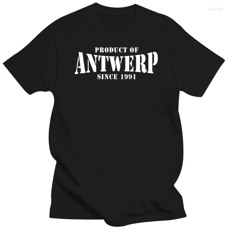 Camisetas masculinas Produto da Antuérpia Bélgica Camiseta masculina Lugar Presente de aniversário Ano Escolha Camisa de filme Verão Algodão decote em bico