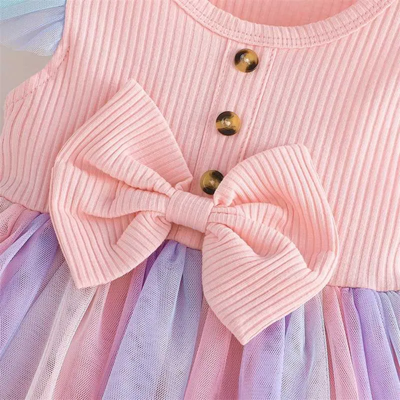 Girl's Dresses ma baby 9M-4Y Toddler Infant Kids Baby Girl Dress Bow Tulle Party Wedding Birthday Dresses For Girls Summer