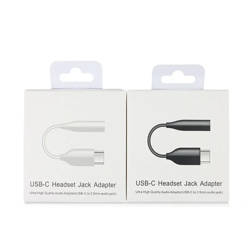 Oryginalny Jack USB-C Mężczyzna do 3,5 mm Kable C Adapter audio z układem Aux Audio Schemphone do Samsung S20 S21 Note 10 20 Plus z pudełkiem detalicznym
