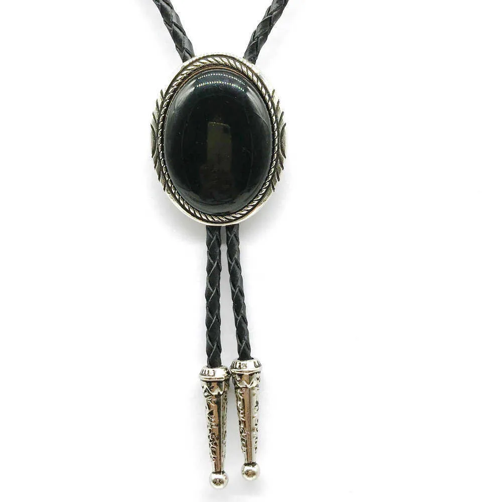 Bolo Ties Mode européenne et américaine bolo naturel cravate en métal collier en cuir personnalisé corde hommes et accessoires de smoking pour femmes HKD230719