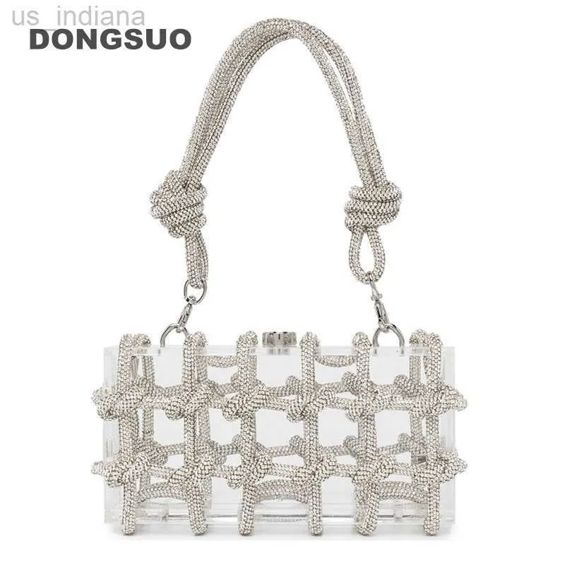 Evening Bags Home Product CenterHandlewater Diamondevening Acrylic Club Bag Designer Transparent axelväska Crystal Diamond Z230719