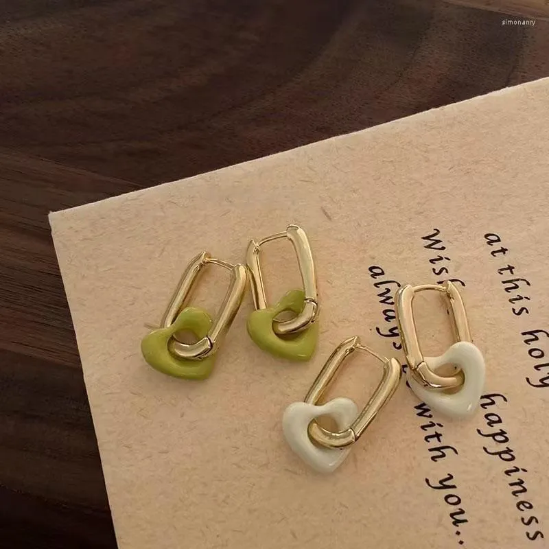 Dangle Earrings 2023 Glod Plated Heart Women's Statement Jewellery Micro-Set Rhinestones Unusual