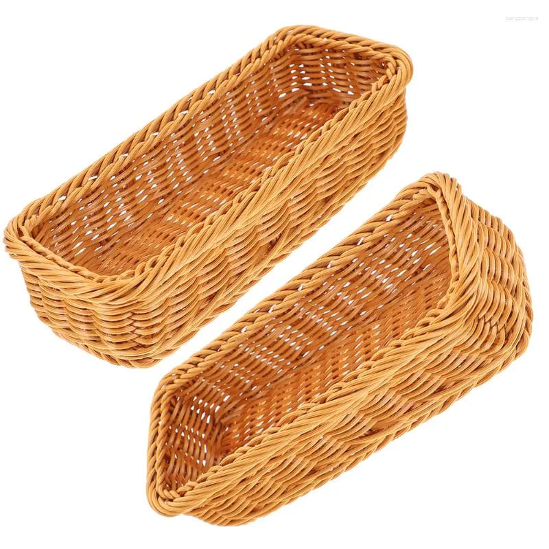 Dinnerware Sets Basket Wicker Silverware Holder Baskets Woven Organizer Utensil Storage Caddy Flatware Cutlery Condiment Fruit Rattan