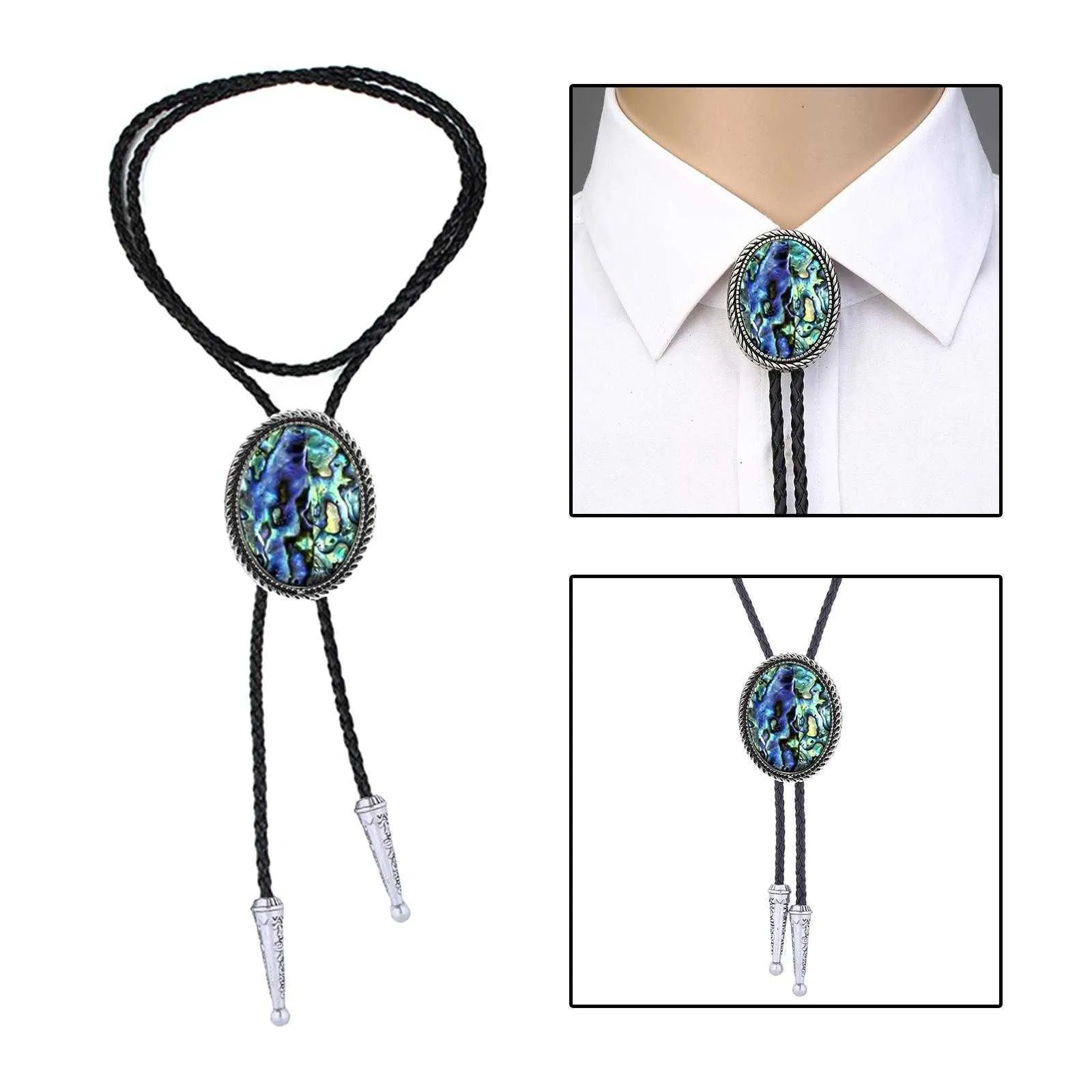 PU Leather Bolo Tie Necktie Western  Necklace Adjustable Wedding Handmade for Decoration Birthday Dresses Carnival Prom