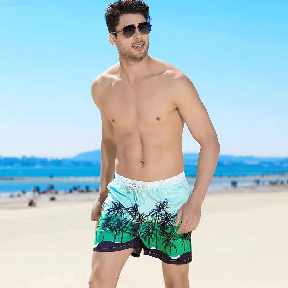 Shorts masculinos New Arrival Beach Man Board Shorts Coqueiro Estampado L230719