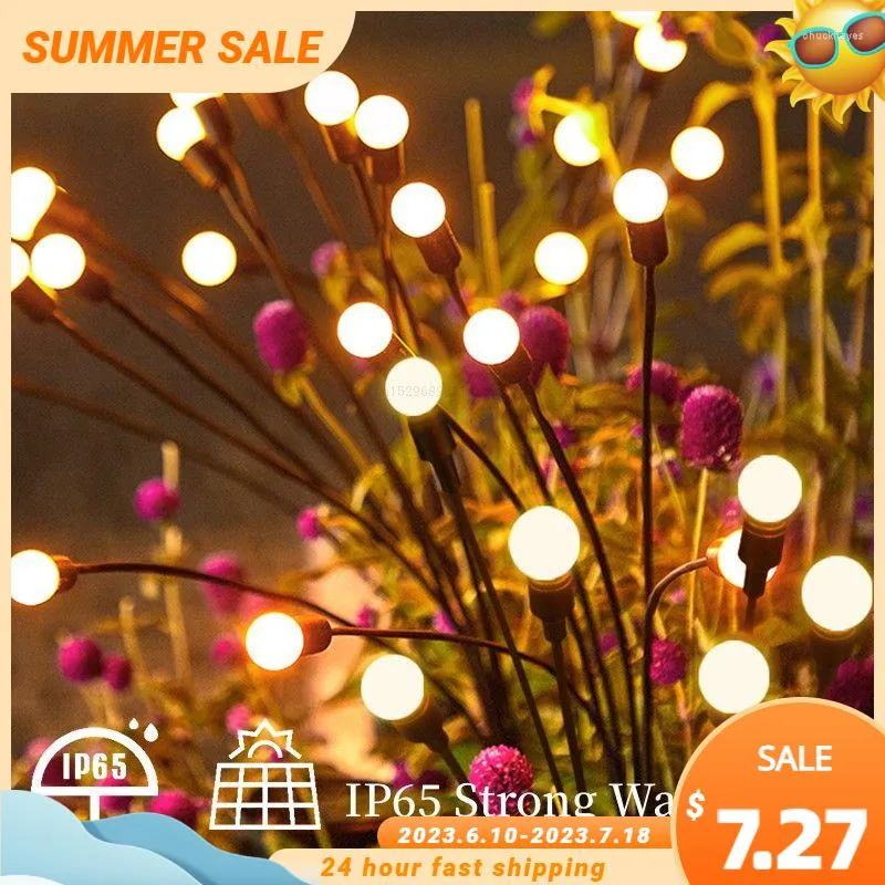 Luz LED solar ao ar livre Firefly Lights Garden Lawn Lamp Vaga-lumes À prova d'água Ondulando Pátio Decoração