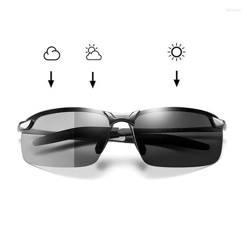 Sunglasses Pochromic Men Polarized Driving Chameleon Glasses Male Change Color Sun Day Night Vision Driver Eyewear