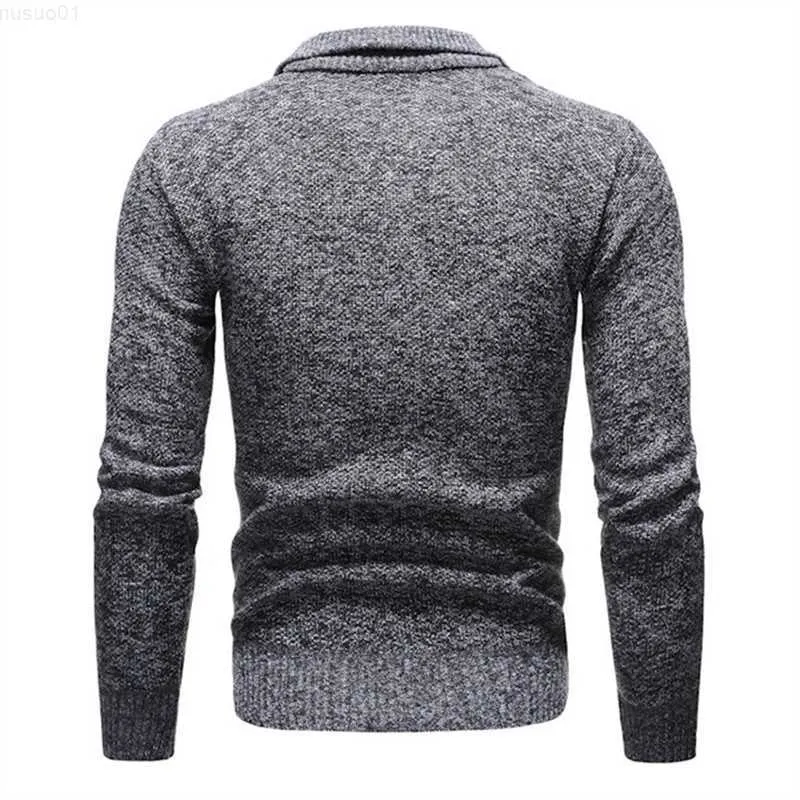 Herrtröjor Autumn Winter Casual Sweaters Men Half High Collar Pickare Warm Fleece Pullovers Mens Tjock Warm Sticked tröja L230725