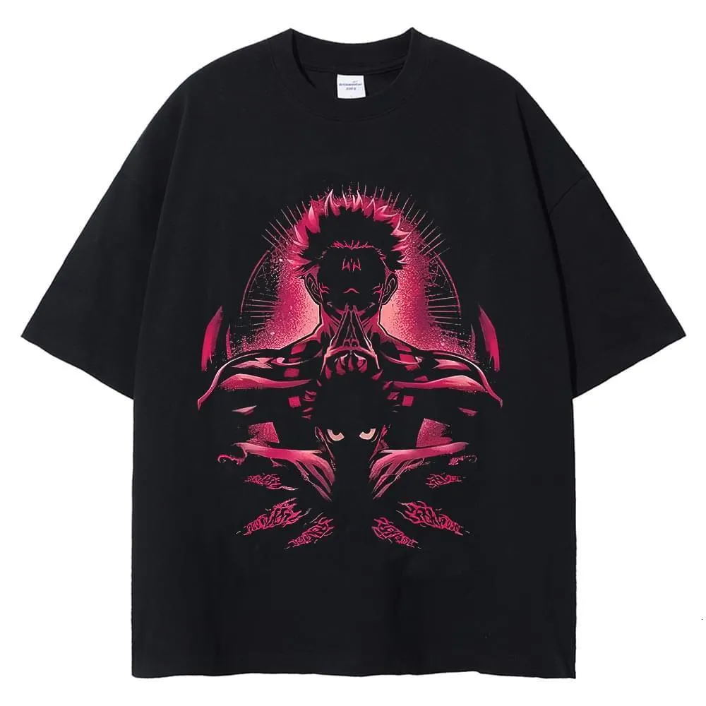 T-shirts pour hommes de créateurs Jujutsu Kaisen T-shirt lavé gilet sans manches anime gojo satoru t-shirt itadori megumi coton tshirt harajuku à manches courtes y2k tops 7137