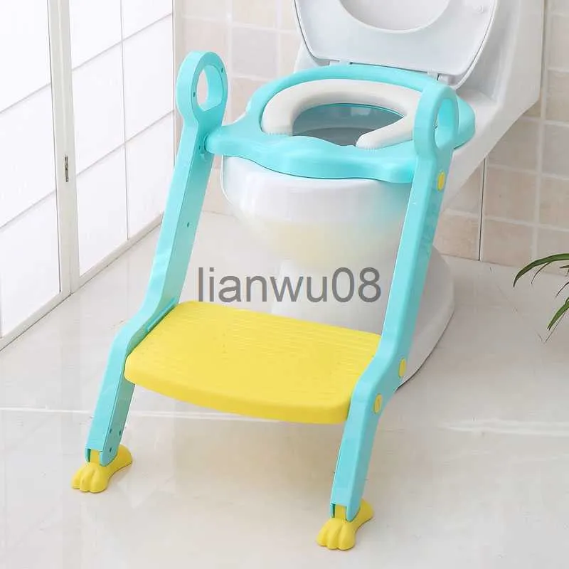 Potties platser spädbarn toalett fällbar stege toaletttränare stol baby toalettstol barn potta steg med justerbar stege barn potta säte x0719