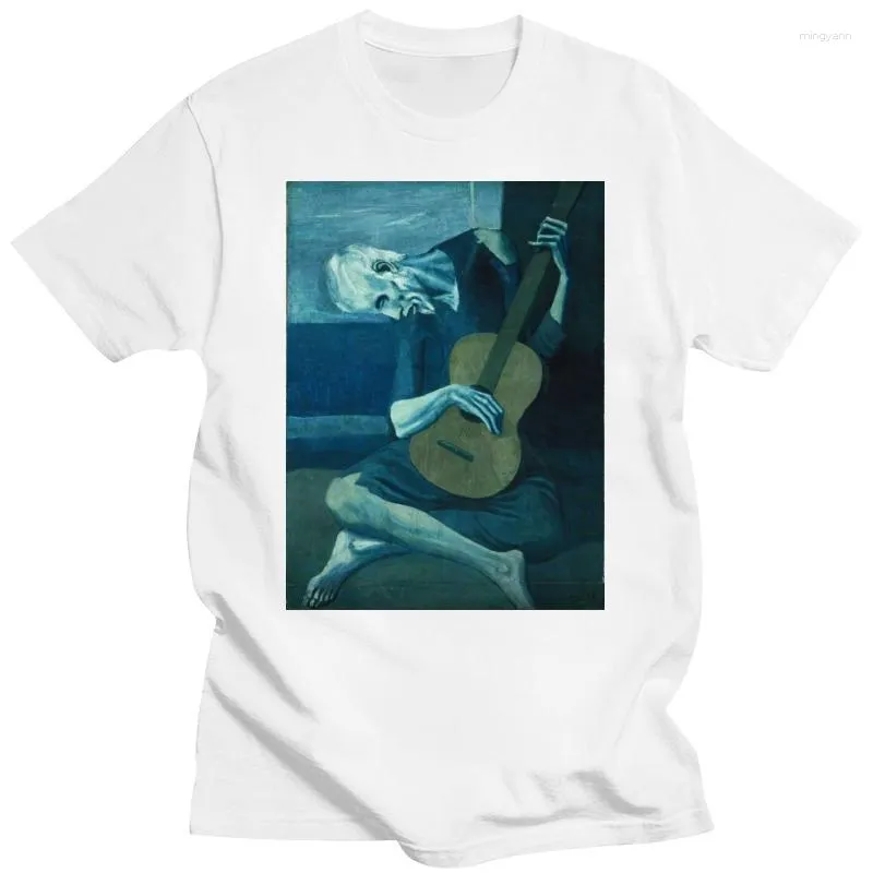 Heren T-shirts Bedrukte Shirts Heren Vriend O Hals Oud Gitarist Shirt Schilderij Door Pablo Picasso Man Korte Mouw