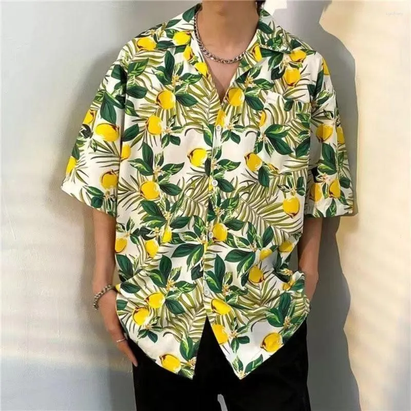 Women's Blouses Festive Carnival Short Sleeve Hawaiian Shirt Men Summer Mens Shirts Casual Tropical Plants Print Beach Aloha
