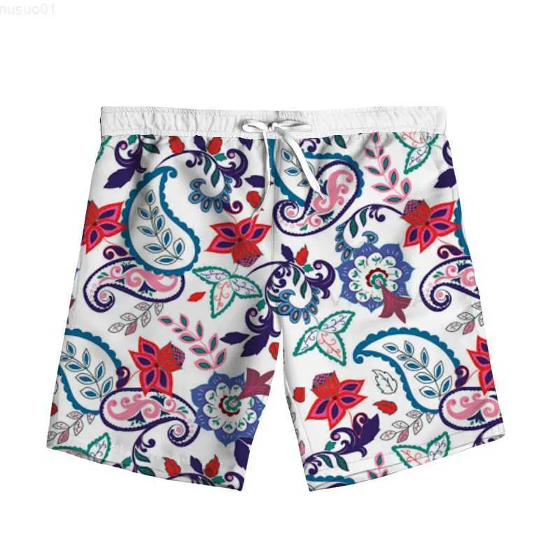 Men's Shorts Nowy moda print 3D Paisley Bandana Men Summer Beach Lose Shorts Spodnie Polyestr Plus Size S-7xl L230719