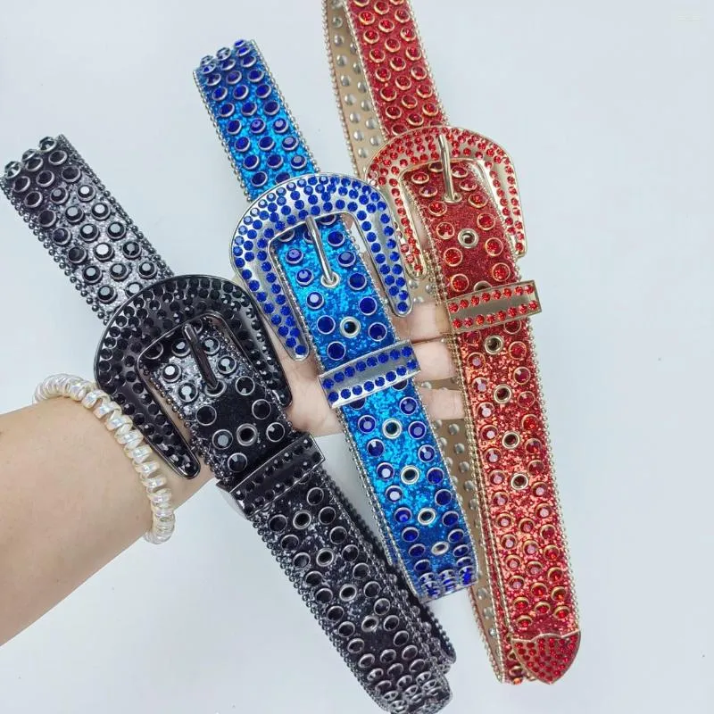 Riemen Europese Strass PU Taille Riem Punk Klinknagel Jeans Riem Hip Hop Blingbling Plus Size Tailleband 115Cm Lange verstelbare