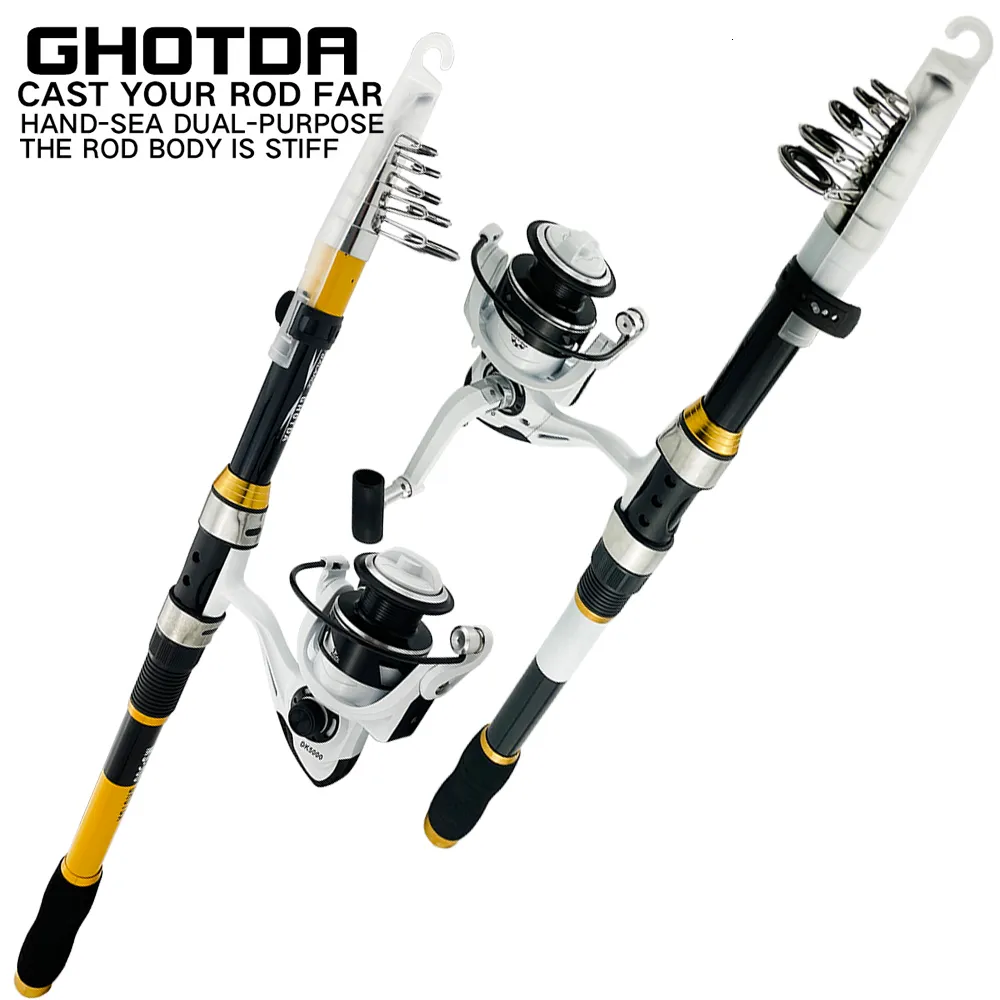 Professional Carbon Foldable Fishing Rod Combo With Spinning Reel