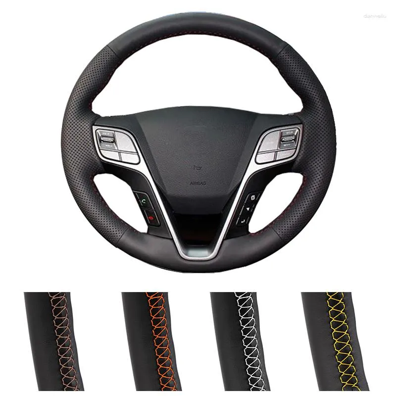 Ratthjul täcker DIY anpassad bilskydd för Santa Fe 2013-2023 IX45 Auto Artificial Leather Wrap