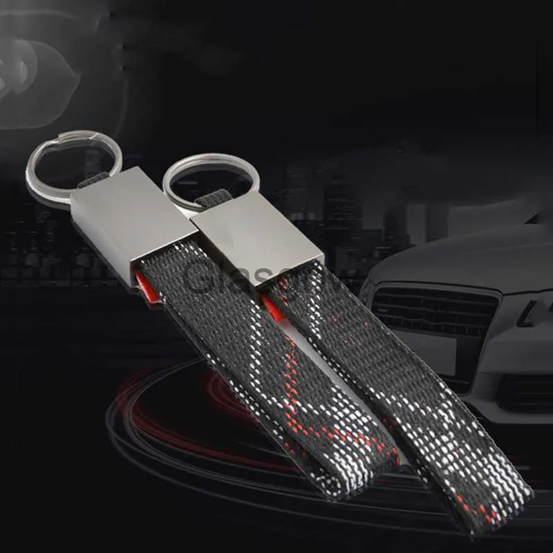 Chiave dell'automobile 1Pcs Portachiavi dell'automobile della cinghia intrecciata in lega di zinco lucidato elettrolitico per con Gti Audi Accessori auto Portachiavi Portachiavi x0718